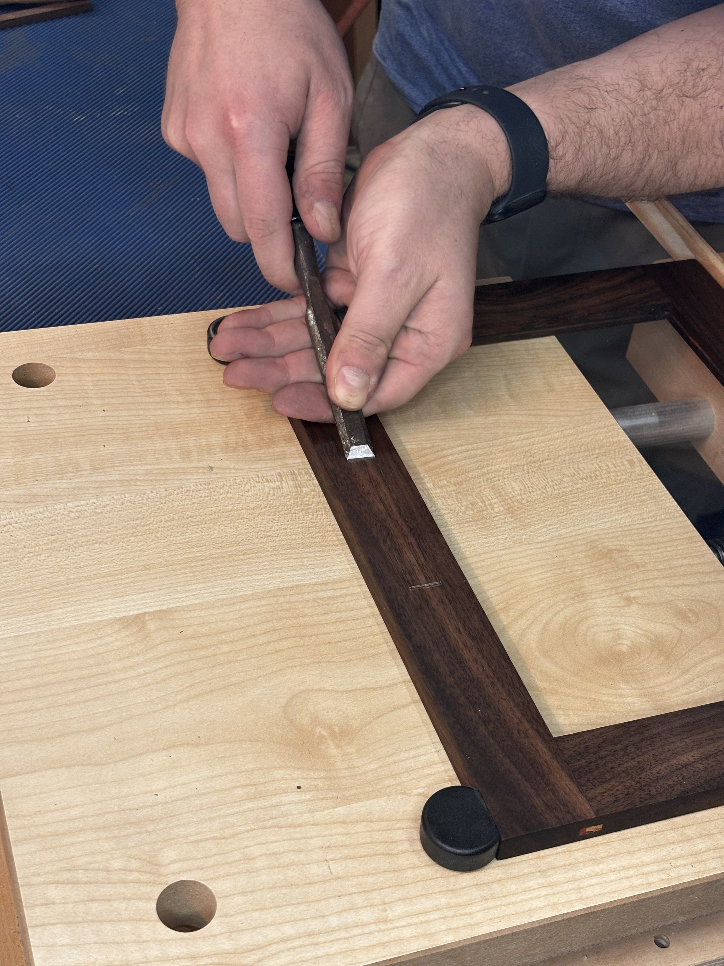 custom woodworkers near me working on a table